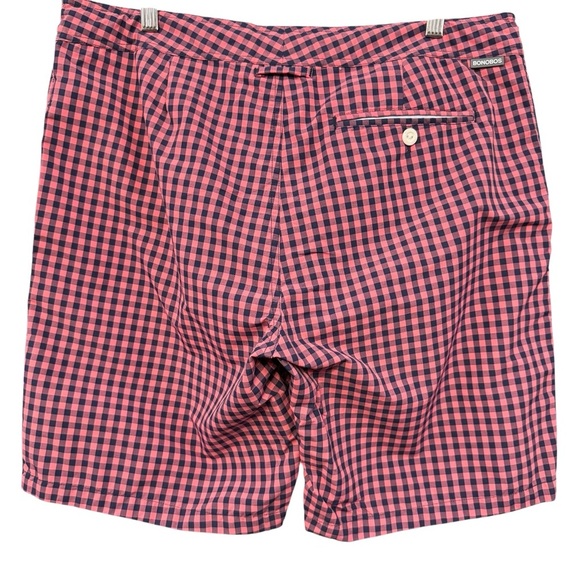 Bonobos Men’s 34 Pink Navy Gingham Swim Trunks 9” Inseam - Picture 3 of 9